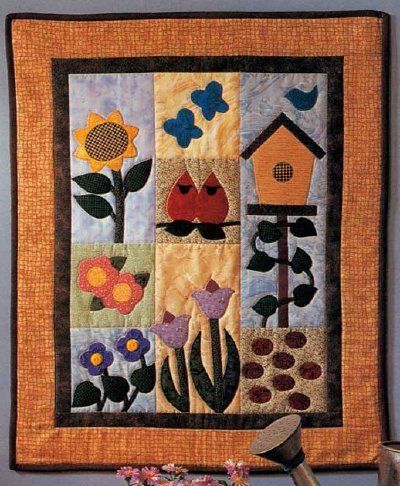 Garden Quilted Wall Hangings Patterns, Garden Of Delights, Wall Quilt Patterns, Applique Wall Hanging, Wall Hanging Pattern, Wall Hanging Designs, Mini Quilt Patterns, Quilted Wall Hanging, Hanging Quilts