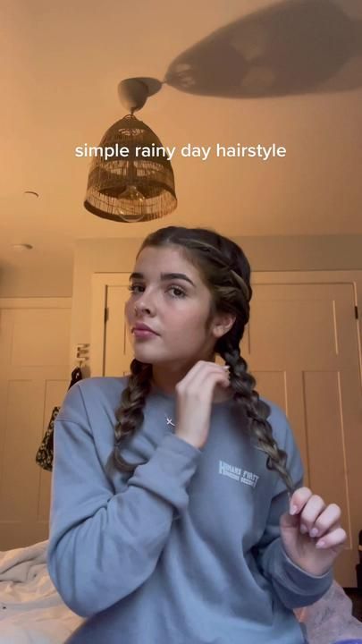 TikTok · EM Rainy Day Hairstyle, Hairstyle For Rainy Day, Hair For Rainy Days, Cute Rainy Day Hairstyles, Rainy Hairstyles, Rainy Day Hair, Rainy Day Hairstyles, Day Hairstyles, Rainy Day