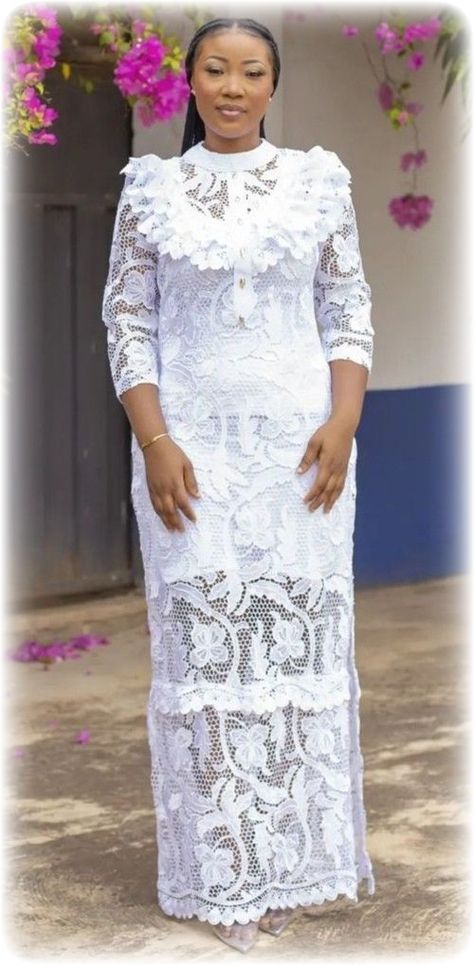 Matured Lace Styles For Women, Lace Gown Styles Kaftan, White Cord Style Gown, Dry Lace Styles For Ladies, Modest Lace Gown Styles, White Dry Lace Gown Styles Nigerian, Latest White Lace Gown Styles Aso Ebi, White Cord Lace Gown Styles Nigerian, White Bubu Gown Styles Lace