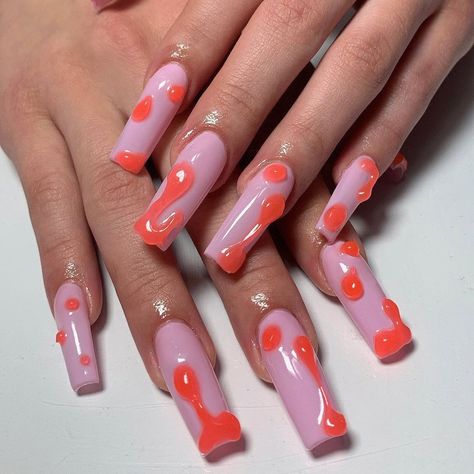 Lava Lamp Nails, Slime Nails, Lamp Nails, Grunge Nails, Minimal Nails, Really Cute Nails, Nailed It, Fire Nails, 3d Nail Art