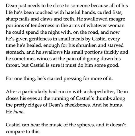 Castiel Headcanon, Destiel Headcanon, Destiel Fanfiction, Tiny Books, Destiel Fanart, Head Cannons, Supernatural Imagines, Im Obsessed, Dean And Castiel