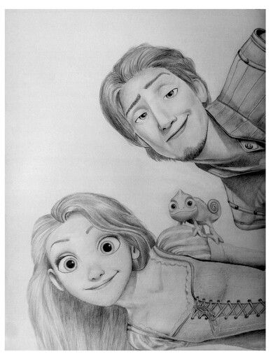 Rapunzel Sketch Pencil, Disney Rapunzel Drawing, Rapunzel And Flynn Drawing, Rapunzel Drawing Sketch, Tangled Drawings, Rapunzel Sketch, Art Painting Tutorial, Rapunzel Drawing, People Drinking Coffee