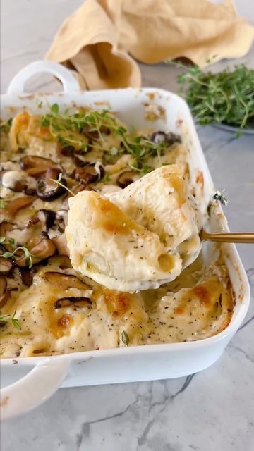 Tieghan Gerard on Instagram: "Creamy White Wine Mushroom Stuffed Shells. The creamy, garlicky sauce is key, there is A LOT of, which we love. But the cheesy goodness inside each sell isn’t too bad either :) The mushrooms on top make it perfect. 1 stick (8 tablespoons) salted butter 3 cups shiitake or cremini mushrooms, sliced 2 teaspoons dried thyme 2 cloves garlic, chopped 2 teaspoons dried basil 2 teaspoons dried oregano kosher salt and black pepper 1/4 cup all-purpose flour 2 cups milk 2 cu White Wine Mushroom Stuffed Shells, Mushroom Stuffed Shells, Tieghan Gerard, Mushroom Stuffed, Dried Basil, Dried Thyme, Cremini Mushrooms, Vegetarian Main Dishes, Perfect Pasta