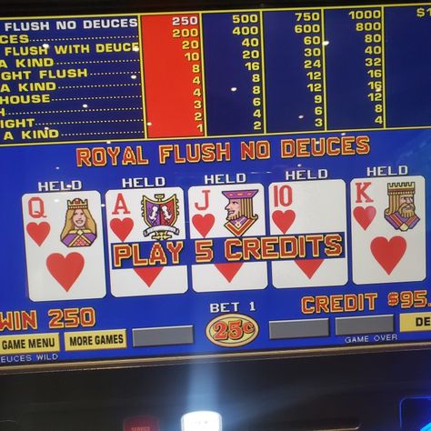 Hit my first Royal Flush on my learning to play Video Poker. But I wasn't playing max credits.😔 Poker How To Play, World Series Of Poker, Video Poker, Texas Holdem Poker, Play Online Casino, Online Casino Slot Machine, Poker, Hold On, 10 Things