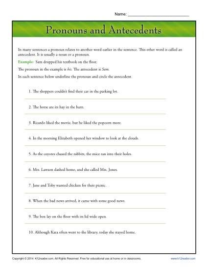 Pronoun Agreement | Pronouns and Antecedents. In this worksheet your student will identify the pronoun and its antecedent. Pronoun Definition, Pronouns Esl, Sentence Structure Activities, Pronoun Antecedent Agreement, High School Esl, Third Grade Language Arts, Common Grammar Mistakes, Twenty Questions, Direct And Indirect Speech