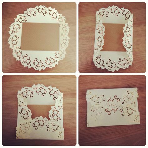 Paper Doily Crafts, Doily Crafts, Paper Lace Doilies, Doilies Crafts, Handmade Envelopes, 카드 디자인, Envelope Art, Paper Doilies, Paper Lace