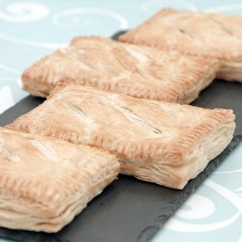 Paul Hollywood's Cheese and Onion Slices - The Great British Bake Off | The Great British Bake Off Paul Hollywood Smores, Cheese And Onion Slice, Paul Hollywood Rough Puff Pastry, Gbbs Recipes, Western Foods, Airfry Recipes, Paul Hollywood Recipes, Cheese And Onion Pasty, Savoury Pastry