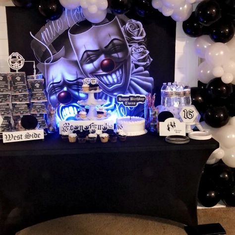 Cholo Party Theme Ideas, Chola Theme Party, Ganster Party, Cholo Party Decorations, Chola Party, Party Theme Ideas, Mexican Fiesta Party, 34th Birthday, Creative Money Gifts