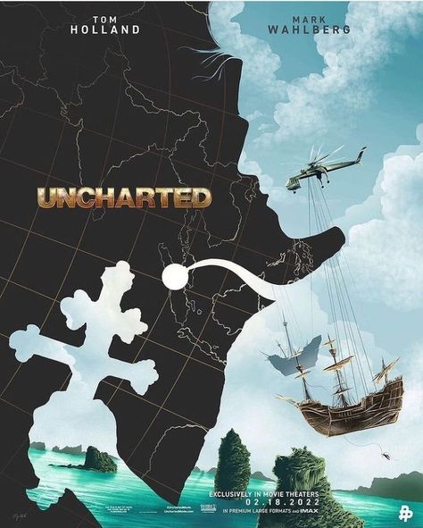 Uncharted Poster, Nathan Drake Tom Holland, Ferdinand Magellan, Spiderman Poster, In Theaters Now, Nathan Drake, Treasure Hunter, Mark Wahlberg, Poster Series