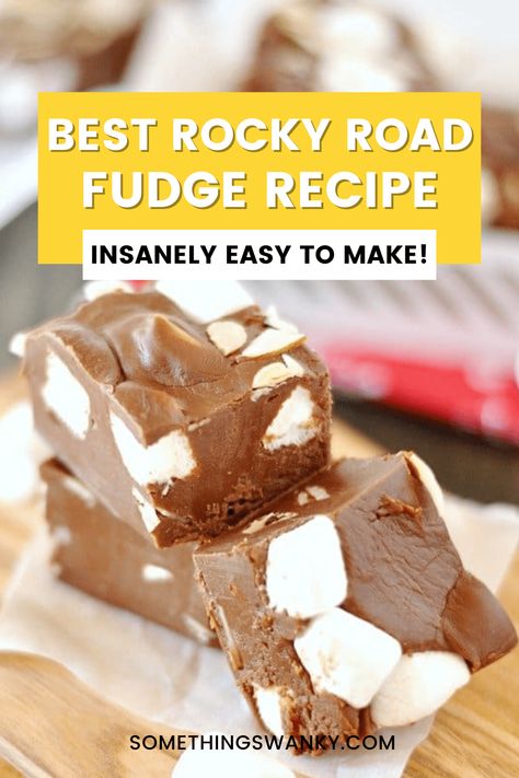 Easy Fudge Recipe Without Condensed Milk, Fudge Recipe Without Condensed Milk, Fudge Recipe Condensed Milk, Rocky Road Fudge Recipe, Fudge With Condensed Milk, Marshmallow Fudge Recipe, Marshmallow Fudge, Sweetened Condensed Milk Recipes, Rocky Road Fudge