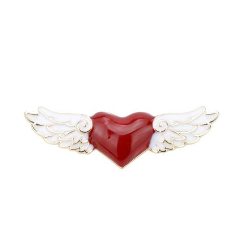 Wing Angel, White Wing, Heart Enamel Pin, Lapel Brooch, Anime Jewelry, Red Icons:), Heart With Wings, Collar Pins, White Wings