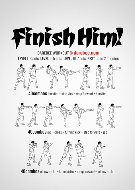 Finish Him! Workout Fighter Workout, Boxing Training Workout, Martial Arts Sparring, Superhero Workout, Mma Workout, Trening Sztuk Walki, Volleyball Workouts, Kickboxing Workout, Finish Him