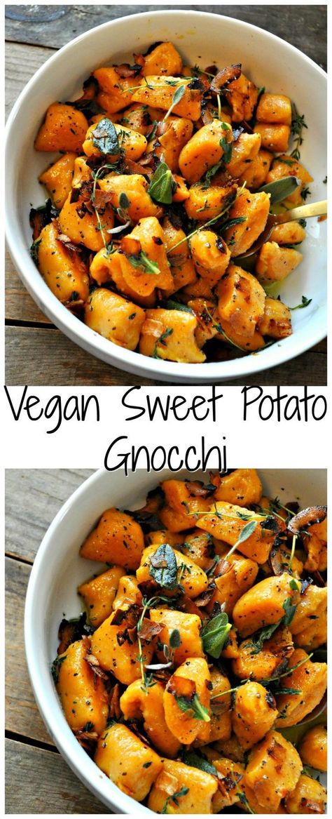 Vegan Sweet Potato Gnocchi - Rabbit and Wolves. Guys, this is an essential fall dinner. Super easy, homemade sweet potato gnocchi. This is the perfect Sunday supper! Rabbit And Wolves, Vegan Ravioli, Coconut Bacon, Sweet Potato Gnocchi, Potato Gnocchi, Vegan Candies, Vegan Sweet Potato, Gnocchi Recipes, Vegan Thanksgiving