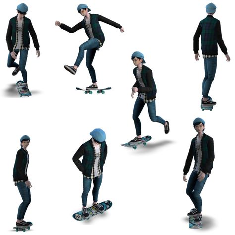 Sims 4 Skateboard, Skateboard Poses, Around The Sims 4, Ts4 Poses, Skate Girl, Good Poses, Cc Finds, Sims Mods, 4 Kids