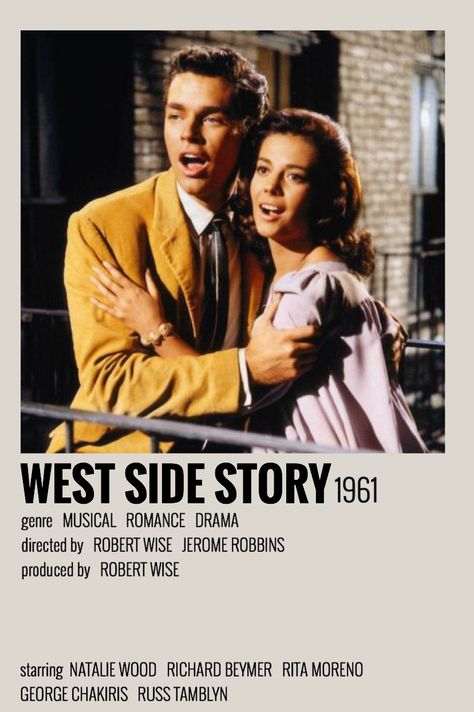 West Side Story Minimalist Poster, West Side Story Poster, Maria West Side Story, Movie Poster Aesthetic, West Side Story Movie, West Side Story 1961, Richard Beymer, Movie Challenge, Movie Musicals