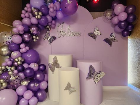 Purple Butterfly Sweet 16 Decorations, Debut Decorations, Butterfly Baby Shower Decorations, Butterfly Birthday Party Decorations, Purple Party Decorations, Sweet 15 Party Ideas Quinceanera, Sweet 15 Party Ideas, Quinceanera Centerpieces, Butterfly Baby Shower Theme