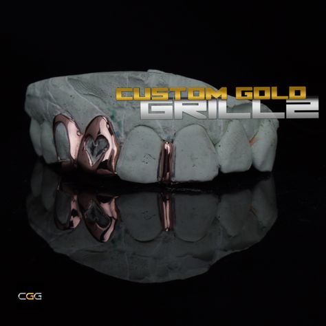 Heart Open Face Double Cap + Gap Filler Grillz Custom Grillz, Open Face, Gap