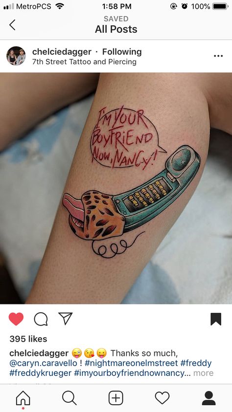 Nightmare On Elm Street Tattoo Ideas, Simple Freddy Krueger Tattoo, Nightmare On Elm Street Tattoo, Freddy Tattoo, Elm Street Tattoo, Freddy Krueger Tattoo, Tv Tattoo, Horror Tattoos, Knife Tattoo