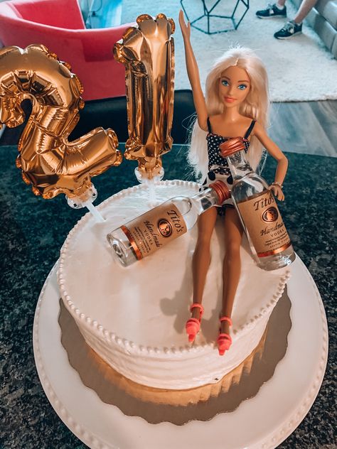 Barbie Cake Bachelorette, Trashed Barbie Birthday Cake, Boozy Barbie Cake, Barbie Alcohol Cake, 21st Birthday Cake Barbie Funny, Trashy Barbie Cake, 21st Bday Barbie Cake, Wasted Barbie Cake, Barbie Throwing Up Cake 21st Birthday