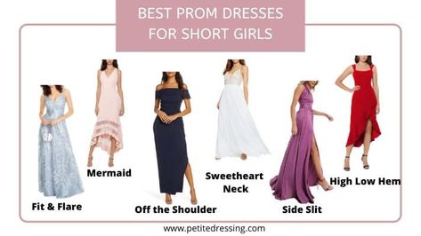 Prom Dresses For Short Girls, Petite Prom Dress, Petite Dressing, Dress Types, Grad Dresses Short, Colorful Wardrobe, Dress For Petite Women, Gala Dress, Prom Girl Dresses