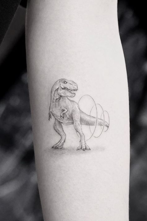 T-Rex Tattoo T Rex Tattoo, Dinosaur Tattoo, K Tattoo, Dinosaur Tattoos, Skeleton Tattoos, E Tattoo, A Dinosaur, 문신 디자인, Little Tattoos