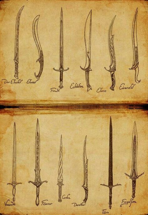 Silmarillion Tattoo, Lord Of The Rings Swords, Middle Earth Art, Types Of Swords, Tolkien Art, Korat, Japon Illustration, Cool Swords, Arte Fantasy