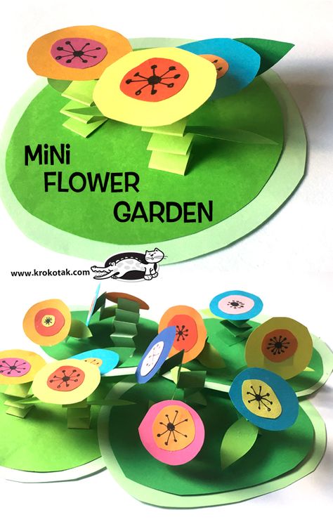 MINI+FLOWER+GARDEN Mini Flower Garden, Elementary Art Projects, Kindergarten Art, Spring Art, Camping Art, Preschool Art, Gardening For Kids, Garden Crafts, Art Classroom