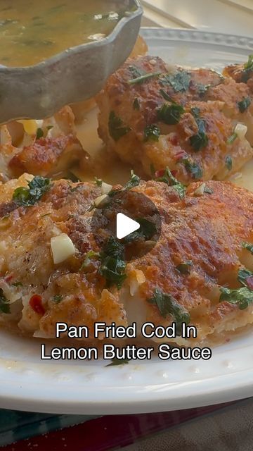 Pan Fried Fish Recipes, Pan Fried Cod, Pan Fried Fish, Fried Cod, Fried Fish Recipes, Lemon Butter Sauce, Cod Recipes, Fish Recipes Healthy, Fun Easy Recipes