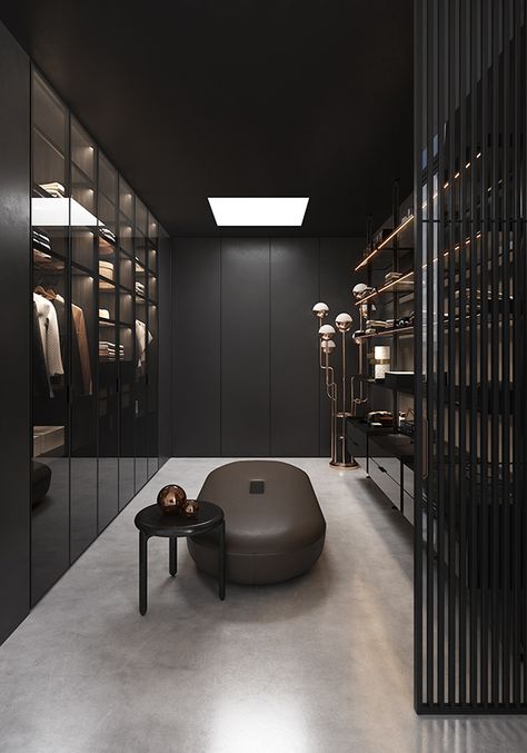 Dressing Room Closet, Walk In Closet Design, Luxury Closets Design, Modern Closet, Wardrobe Room, Bedroom Closet Design, Modern Flat, Dressing Room Design, Closet Designs