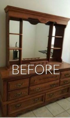 Dresser Redo Before And After, How To Paint Old Furniture, Dressers In Living Room Ideas, Diy Old Dresser Ideas Projects, Bedroom Furniture Color Ideas, Antique Decorating Ideas, Drawer Flip, Old Furniture Makeovers, Textured Furniture