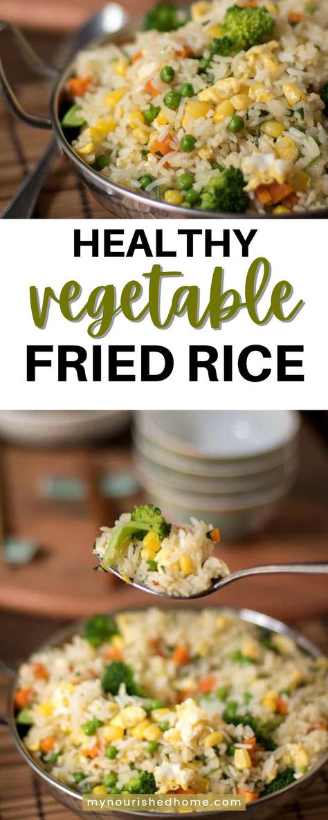 Egg Fried Rice Healthy, Healthy Veggie Fried Rice, Healthy Vegetable Fried Rice, Easy Rice Based Meals, Broccoli Rice Recipes Healthy, Easy Vegetable Fried Rice, Rice And Veggies Recipes, Fried Rice With Frozen Veggies, Veggie Fried Rice With Egg