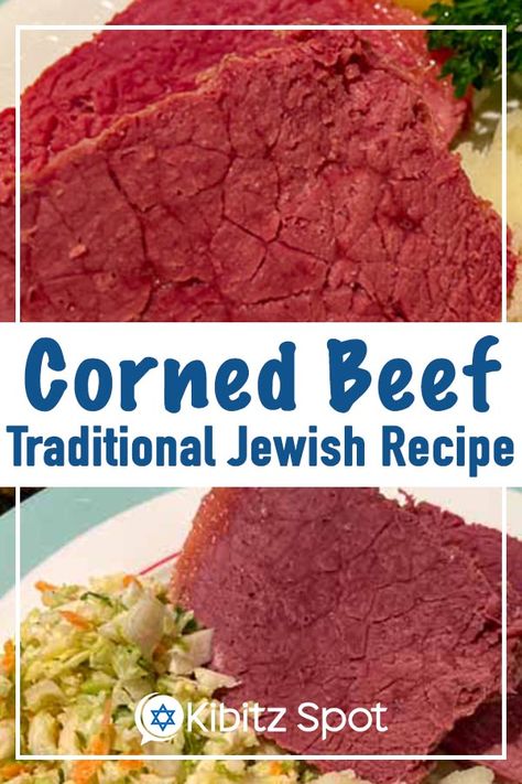 Easy corned beef recipe - Simple steps to make your own traditional Jewish corned beef. The deli style treat is filling comfort food that will have your family asking for seconds. #recipe #jewishrecipe #kosherstyle #kibitzspot #cornedbeef Corned Silverside, Corned Beef Recipe, Homemade Corned Beef, Cooking Corned Beef, Chopped Liver, Homemade Coleslaw, Corned Beef Recipes, Favorite Dinner, Fall Dinner Recipes