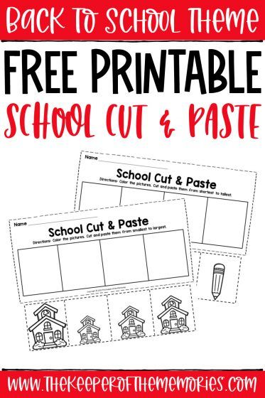 These Back to School Cut and Paste Worksheets are perfect for practicing important fine motor skills with your preschoolers and kindergartners during this back-to-school season. Grab your free printable preschool worksheets today! #backtoschool #back-to-school #preschool #kindergarten Prekindergarten Worksheets, All About Me Preschool Theme, Me Preschool Theme, Back To School Worksheets, Apple Lessons, Cut And Paste Worksheets, All About Me Preschool, Printable Preschool Worksheets, School Printables