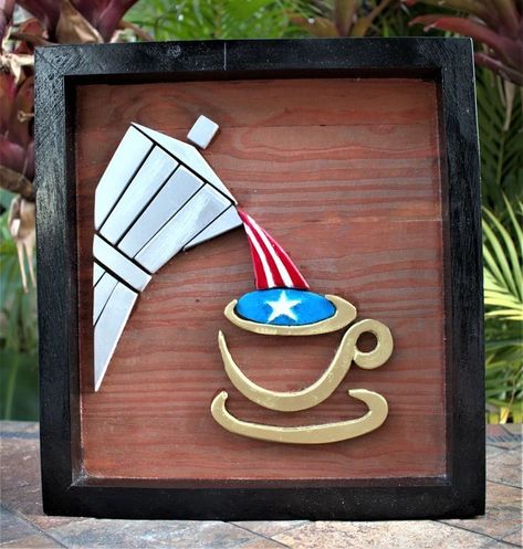 Puerto Rican Artwork, Yard Art Crafts, Ikea Crafts, Rustic Wood Wall Art, Puerto Rico History, Puerto Rico Art, Diy Projects Gifts, Puerto Rican Culture, Wood Wall Art Diy