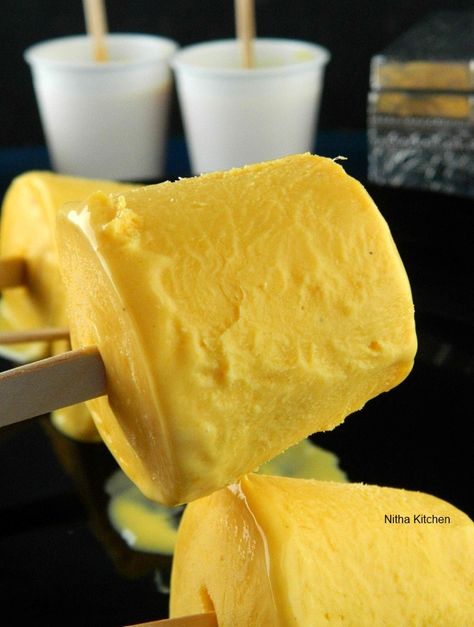 Kulfi Recipe Condensed Milk, Kulfi Recipe Easy, Indian Ice Cream, Mango Ice Cream Recipe, Mango Kulfi, Indian Mango, Kulfi Recipe, Mango Dessert, Mango Ice Cream