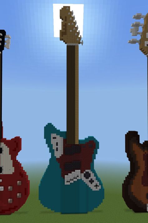 Vaganych's Custom Fender Jaguar Minecraft Guitar, Custom Fender, Fender Jaguar, Cn Tower, Jaguar, Minecraft, Tower, Guitar, Building