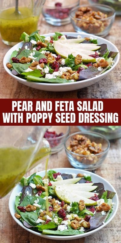 Salad With Poppy Seed Dressing, Fall Salad, Poppy Seed Dressing, Autumn Salad, Best Salad Recipes, Vinaigrette Dressing, Yummy Salad Recipes, Vegetable Stew, Feta Salad