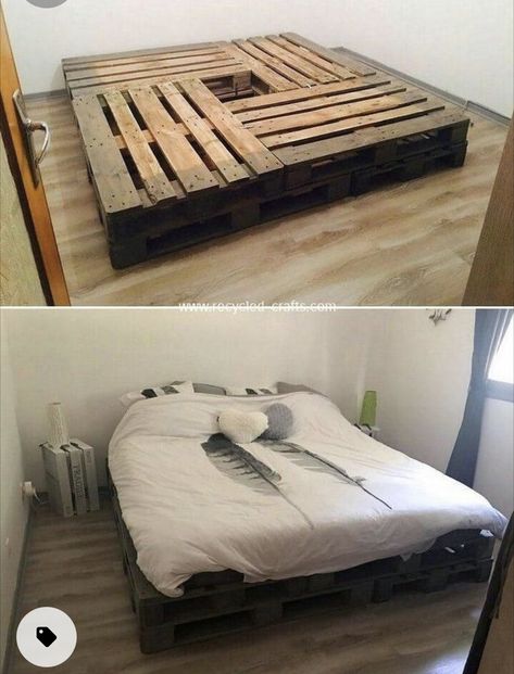 Pallet Bed Frame Diy, Pallet Bed Frames, Pallet Bed Frame, Diy Pallet Bed, Pallet Beds, Pallet Bed, Diy Bed Frame, Dekorasi Kamar Tidur, Frame Ideas