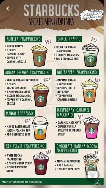 Starbucks Drinks Secret, Starbucks Calories, Butterbeer Frappuccino, Green Tea Cream, Starbucks Aesthetic, Coffee Recipes Starbucks, Mocha Frappe, Starbucks Secret Menu Drinks, Calorie Calculator