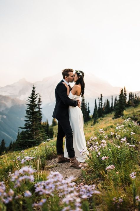 mount rainier washington pacific northwest pnw mountain elopement wedding Foxes Photography, Mount Rainier National Park, Wedding Photography Tips, Rainier National Park, Bridal Musings, Washington Weddings, Mountain Elopement, Adventure Photography, Elopement Locations