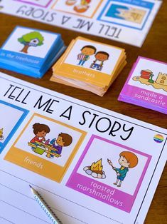 Narrative Writing Prompts, Tell Me A Story, Word Work Activities, Literacy Stations, Narrative Writing, Spanish Language Learning, Kindergarten Writing, Rhyming Words, Writing Center