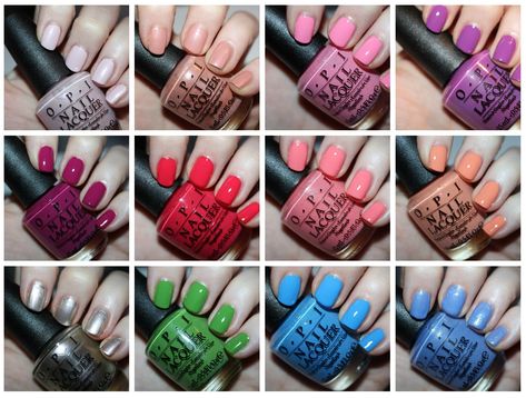 Opi Nail Polish Color Chart, Pink Color Chart, Opi Nail Polish Colors, Opi Nail Colors, Colour Swatches, Popular Nail Designs, Foundation Colors, Opi Nail Lacquer, Opi Nail Polish