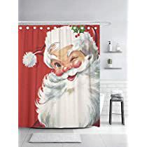 Check this out on Amazon Snowman Shower Curtain, Girls Shower Curtain, Painting Shower, Bathroom Shower Curtain Sets, Amazon Christmas, Christmas Shower, Christmas Shower Curtains, Jolly Santa, Shower Curtain Hooks