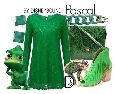 "Pascal" by leslieakay ❤ liked on Polyvore featuring Alexis Bittar, Kenneth Jay Lane, Disney, HermÃ¨s, disney, disneybound and disneycharacter Disney Gear, Disney Princess Outfits, Disney Themed Outfits, Disney Inspired Fashion, Character Inspired Outfits, Disney Bound Outfits, Disney Inspired Outfits, Fandom Fashion, Fandom Outfits