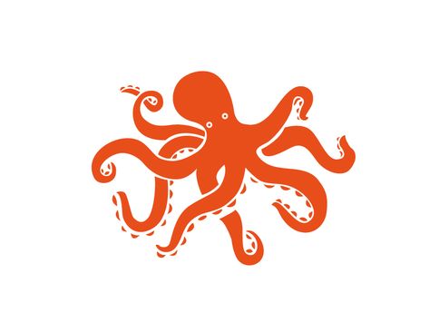 Octopus design for Logo Octopus Logo Design, Octopus Logo, Orange Octopus, Octopus Crafts, Octopus Illustration, Fashion Magazine Design, Dribbble Design, Octopus Design, Octopus Tattoo