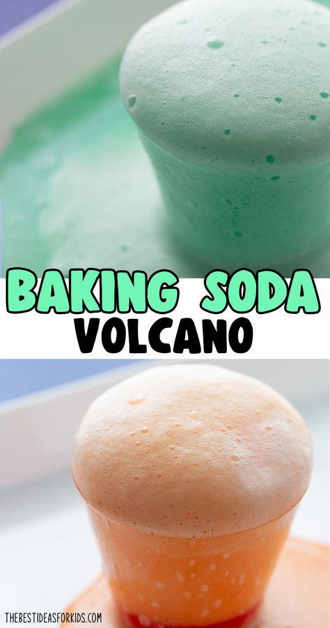 Baking Soda Volcano, Baking Soda Experiments, Volcano Experiment, Science For Toddlers, Preschool Science Activities, Summer Science, Diy Science Experiments, Baking Soda Benefits, Science Experiments For Preschoolers