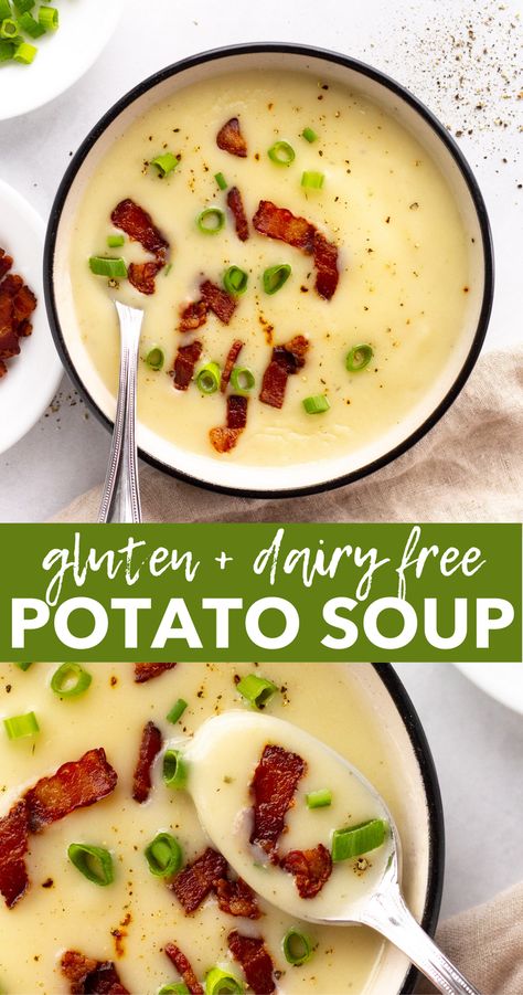 Whole 30 Baked Potato Soup, Egg And Dairy Free Dinner Recipes, Gf Df Meals Easy Recipes, Dinner Idea Dairy Free, Lunch Ideas For Work Dairy Free, Gluten Free Dairy Free Superbowl Food, Dairy Free One Pan Meals, Creamy Soup Dairy Free, Nondairy Potatoe Soup