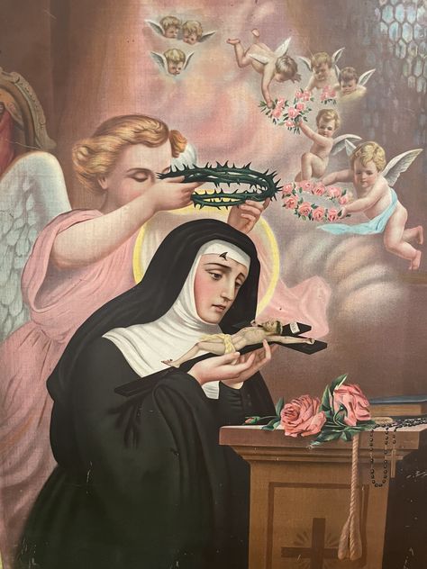 Prayer To St Rita, What Is Religion, Rita Of Cascia, St Rita Of Cascia, St. Rita, Catholic Artwork, Catholic Wallpaper, Cd Cover Design, Santa Rita