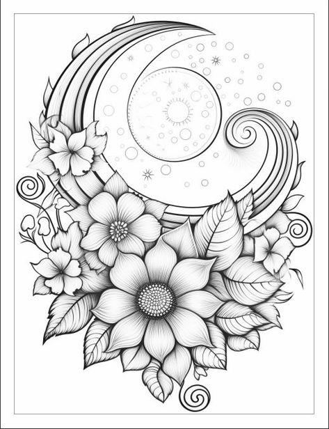 #coloringbookforadults #animals #mandalas #flowers #adultcoloringbook #landscapedrawing #animaldesign #vintageflower #mandaladesign Zentangle Art Flowers, Zen Coloring Pages, Mandala Nature, Mindfulness Coloring, Coloring Patterns, Printable Coloring Pages For Adults, Animals And Flowers, Zen Colors, Inner Harmony