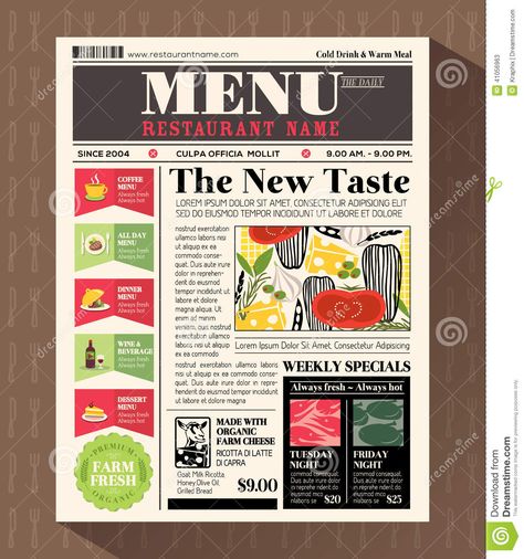 Newsletter Layout, Newspaper Layout, Menu Design Template, Graphic Design Infographic, Infographic Poster, Seni Dan Kraf, Newspaper Design, Wedding Invitation Card Design, Restaurant Menu Design